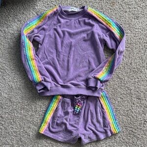 Lola + The Boys Purple Rainbow Sequin Kids Set
